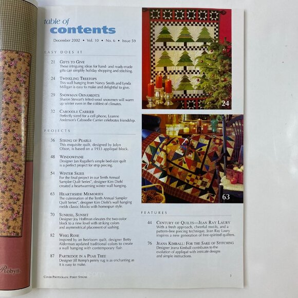 American Patchwork & Quilting Magazine 30 Gift Ideas December 2002 Issue No. 59 - Picture 3 of 7